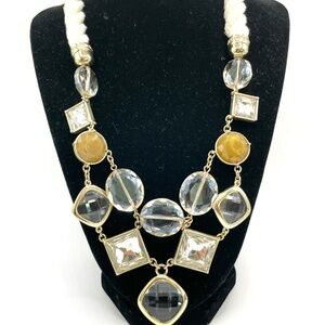 Loft Acrylic Crystal Rope Statement Bib Necklace